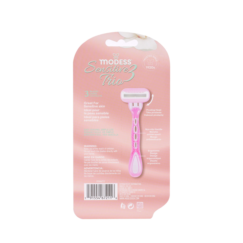 Modess Sensitive 3 Trio Women's Disposable Razors
