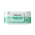 Wish Eco Flushable Wipes, Fragrance Free, 50 Count per Pack