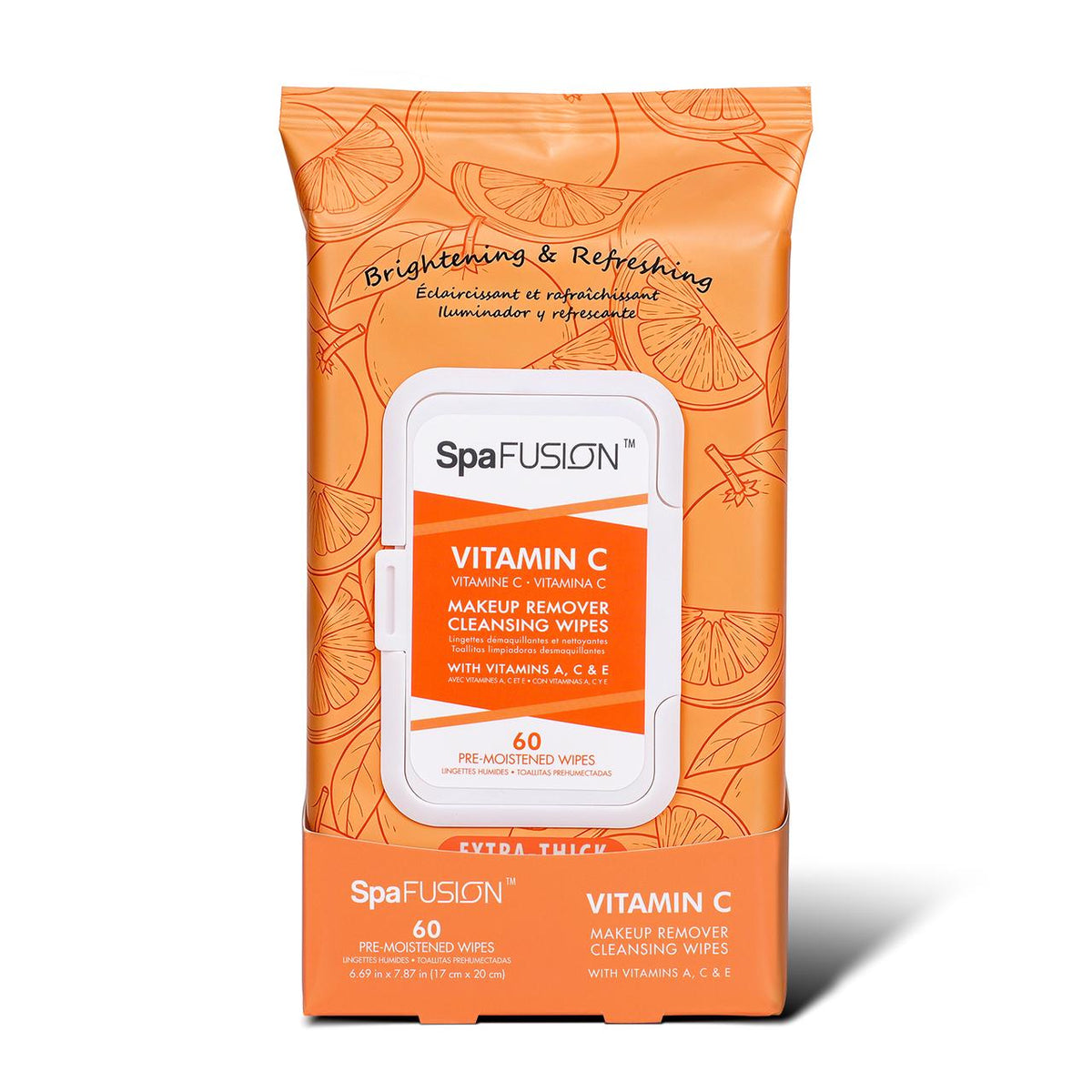 Spa Fusion Vitamin C Make up Remover Cleansing Wipes 60ct
