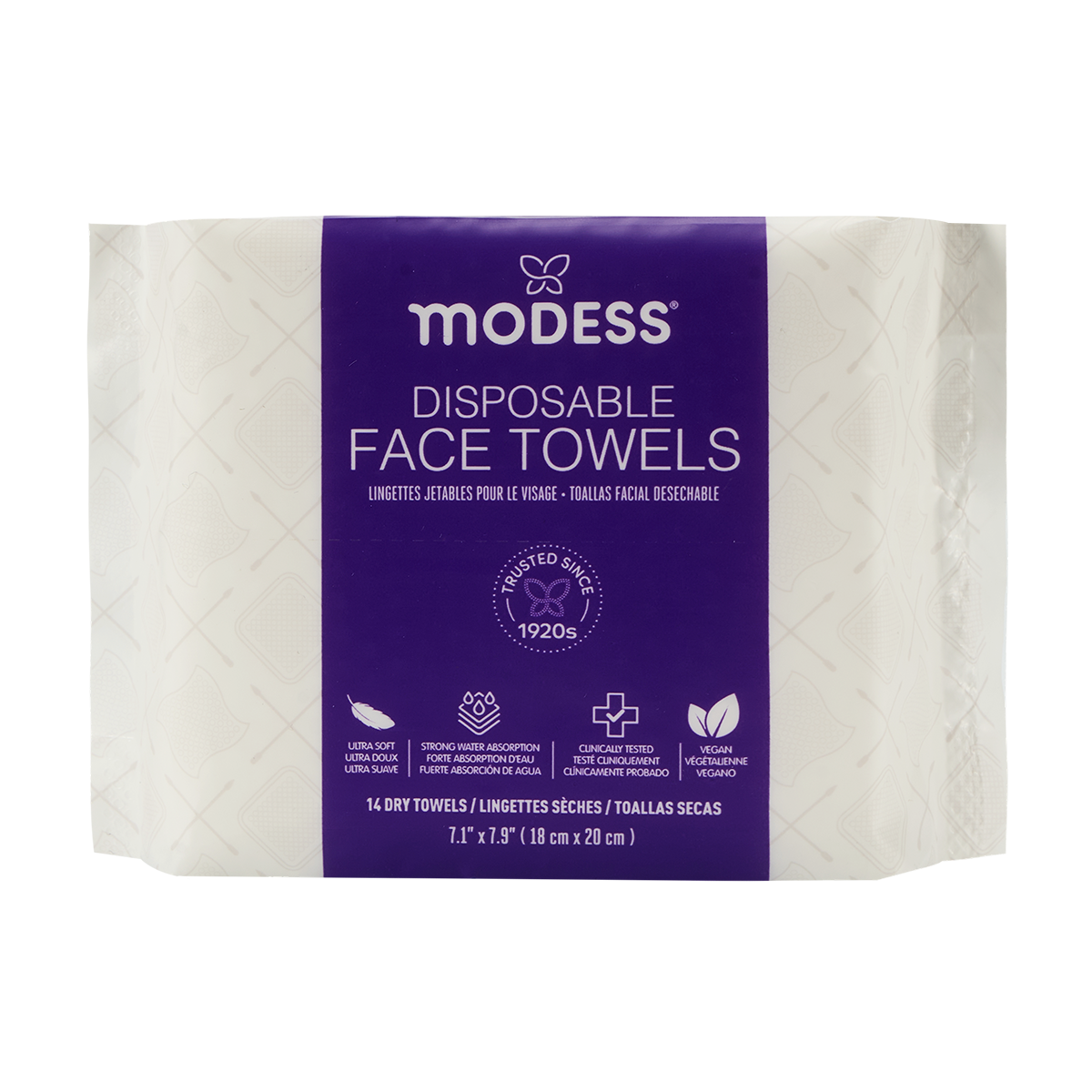 Modess Travel Disposable Face Towels – 28 Count (14 Ct × 2 Packs)