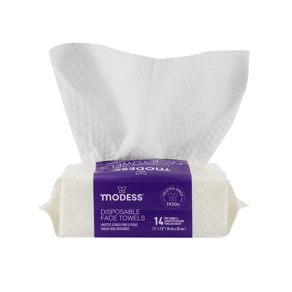 Modess Travel Disposable Face Towels – 28 Count (14 Ct × 2 Packs)