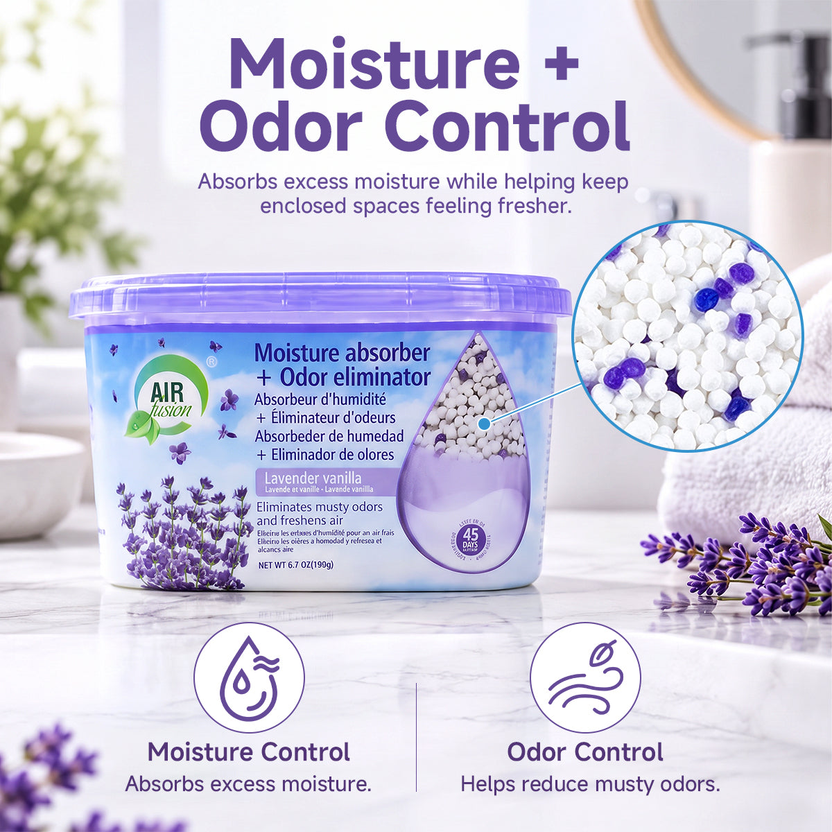 Air Fusion Lavender Vanilla Moisture Absorber & Odor Eliminator 14oz