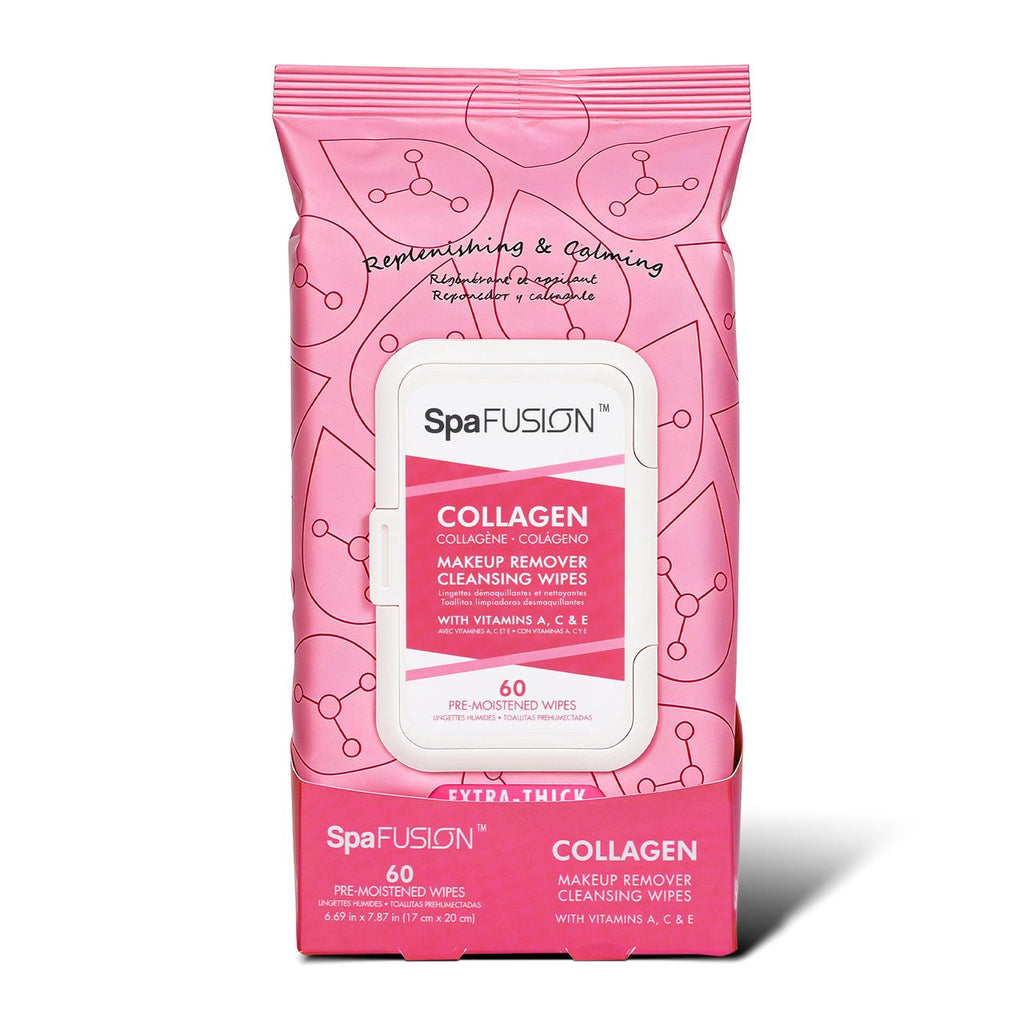 Spa Fusion Collagen Make up Remover Cleansing Wipes 60ct