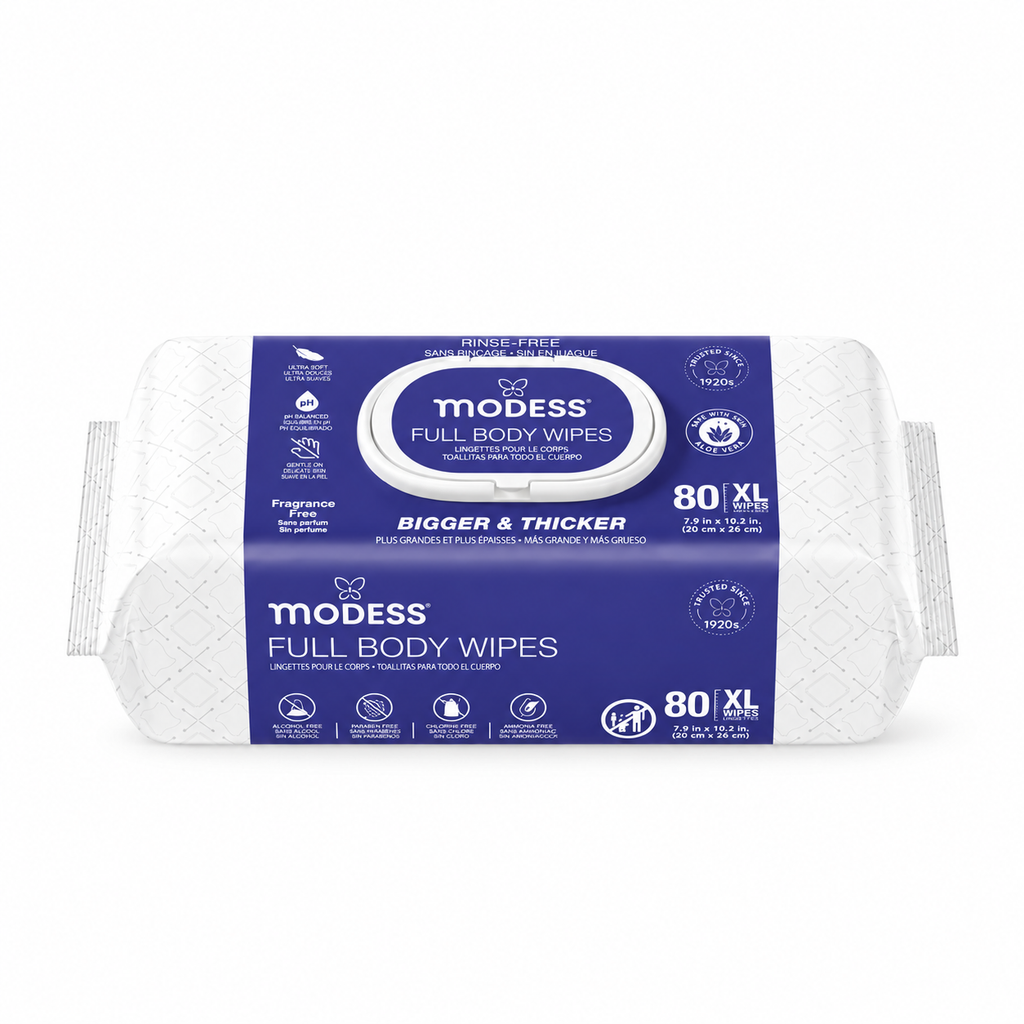 Modess Full Body Wipes 80CT, Fragrance Free