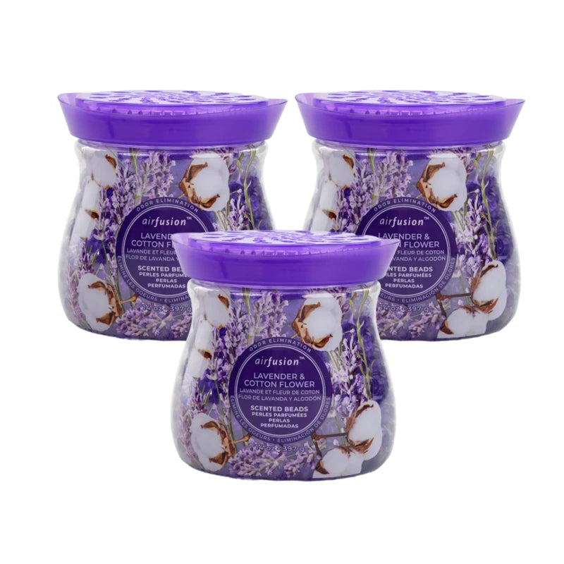 Air Fusion Lavender & Cotton Flower Crystal Scented Beads Air Freshener 14 oz