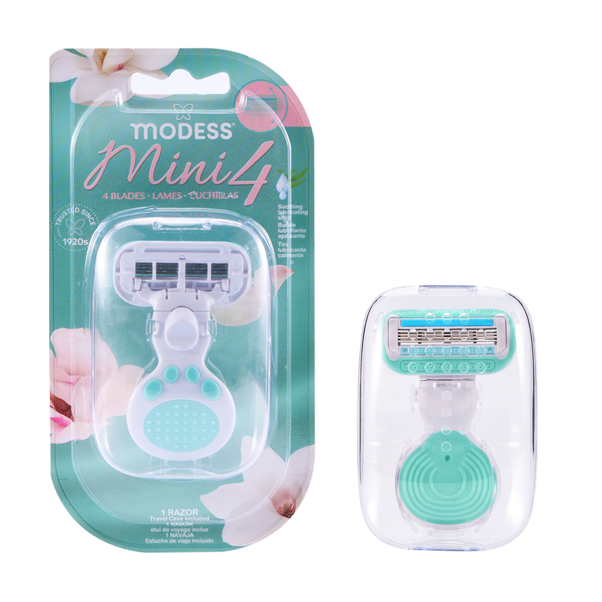 Modess Mini 4 Women's Travel Razor with Protective Case