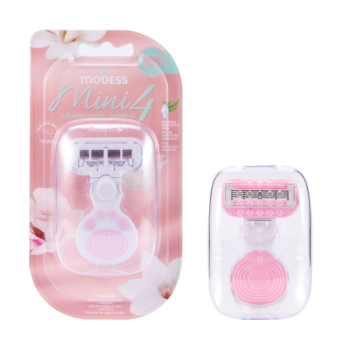 Modess Mini 4 Women's Travel Razor with Protective Case