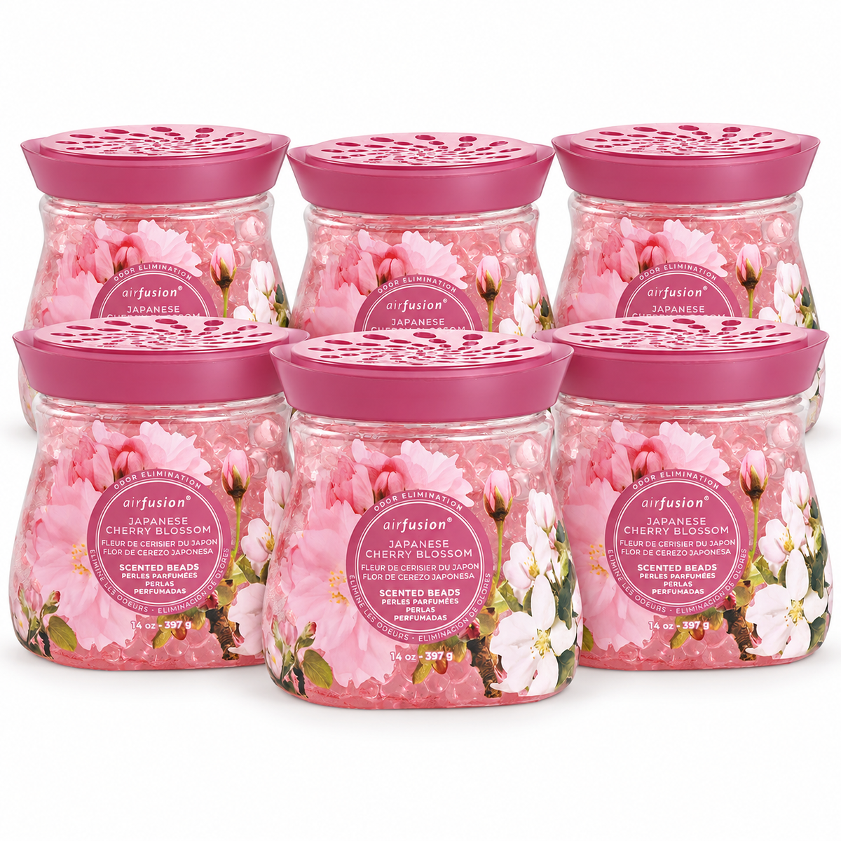 Air Fusion Japanese Cherry Blossom Crystal Scented Beads Air Freshener 14 oz