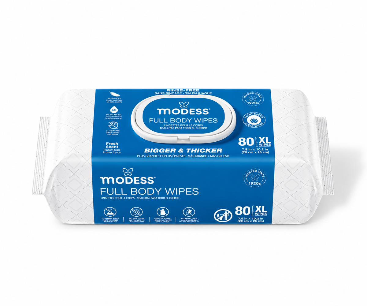 Modess Full Body Wipes 80CT, Fresh Scent