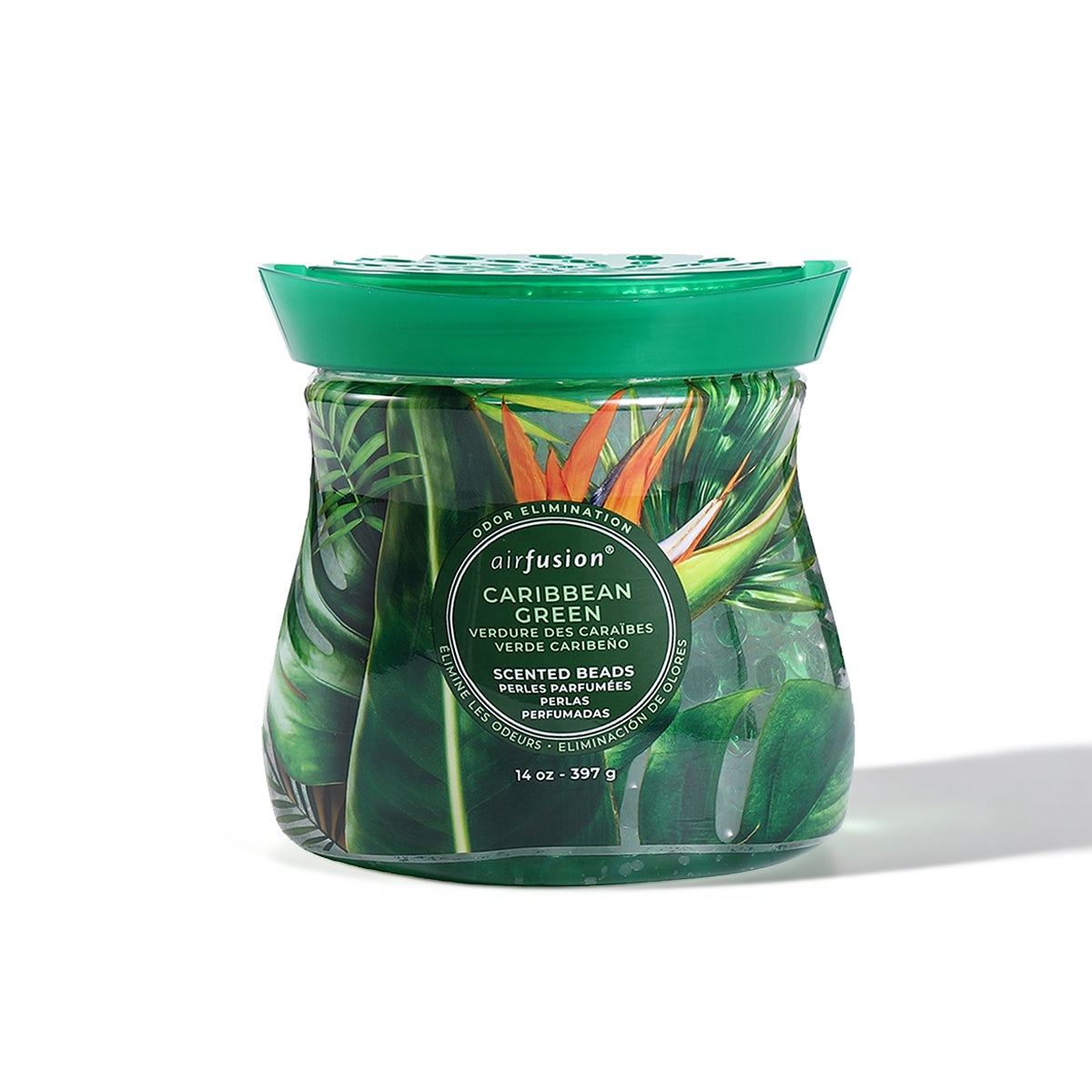 Air Fusion Caribbean Green Crystal Scented Beads Air Freshener 14 oz