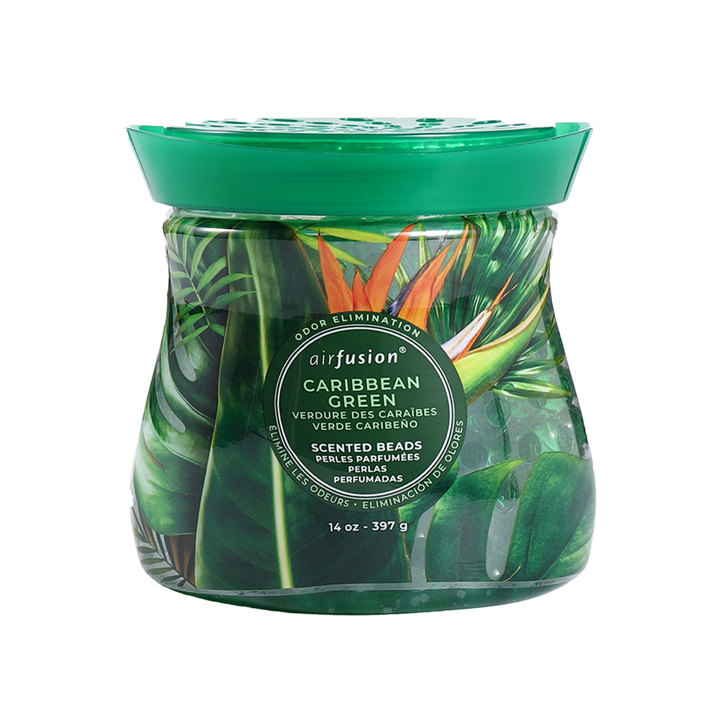 Air Fusion Caribbean Green Crystal Scented Beads Air Freshener 14 oz