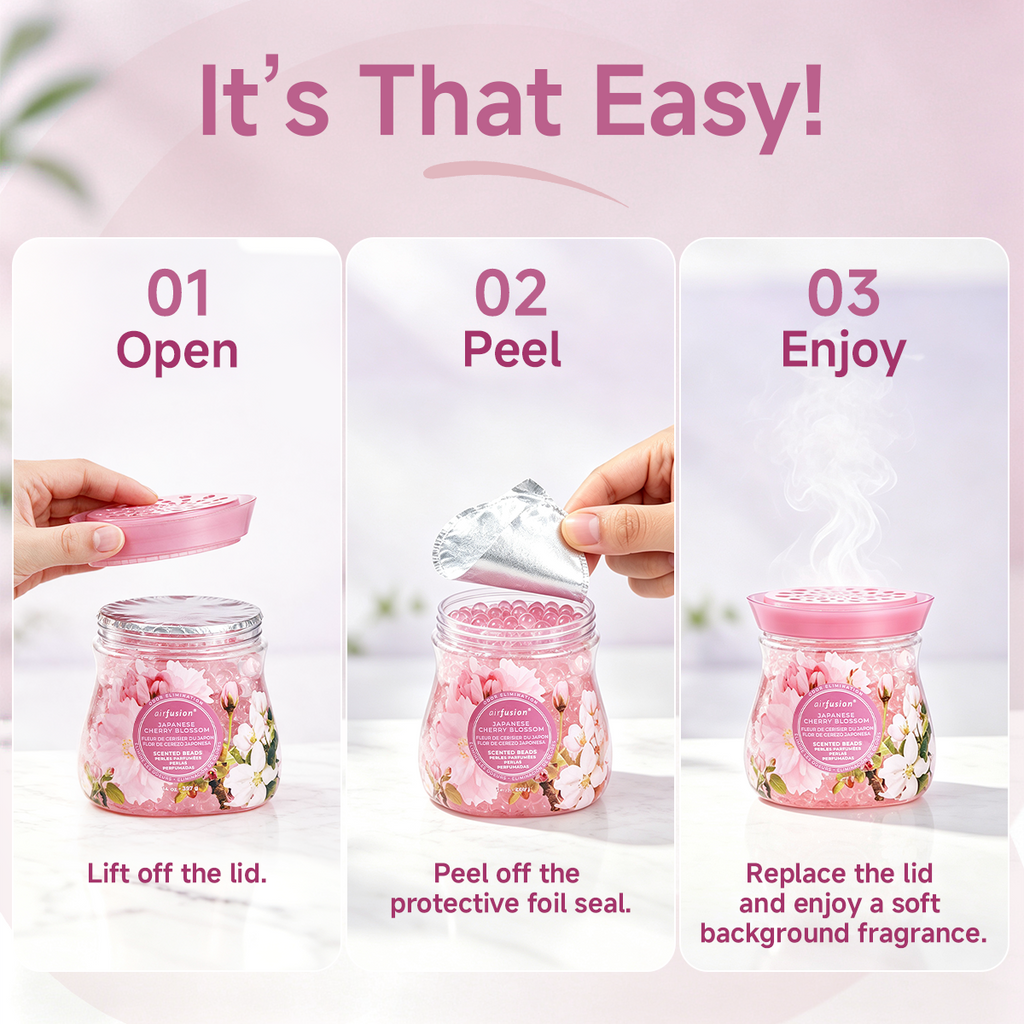 Air Fusion Japanese Cherry Blossom Crystal Scented Beads Air Freshener 14 oz