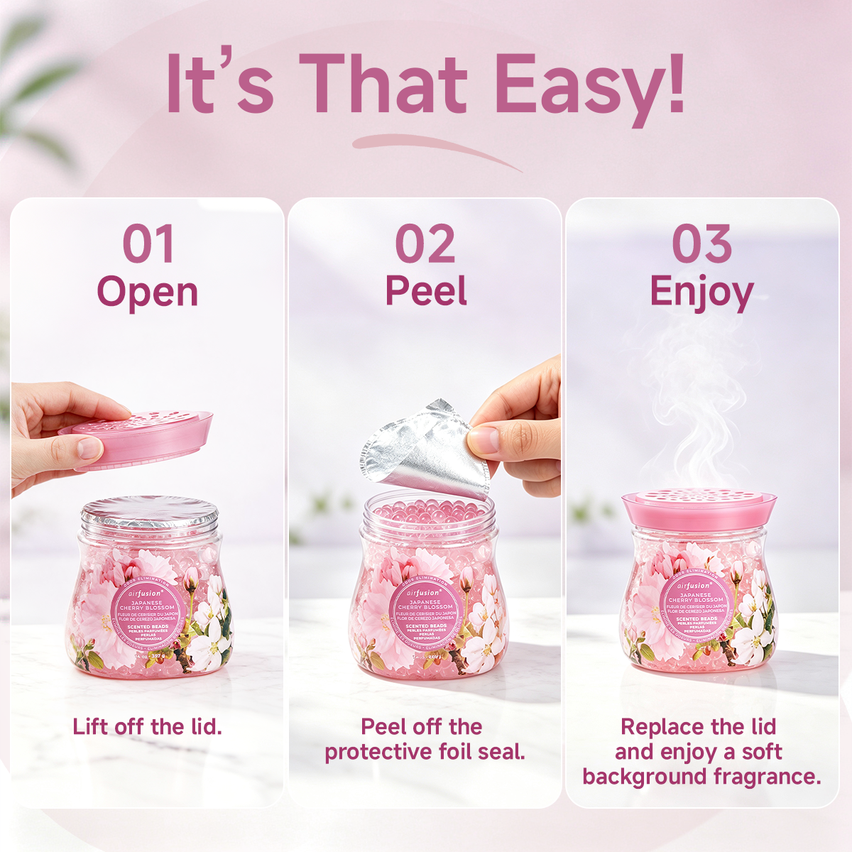 Air Fusion Japanese Cherry Blossom Crystal Scented Beads Air Freshener 14 oz