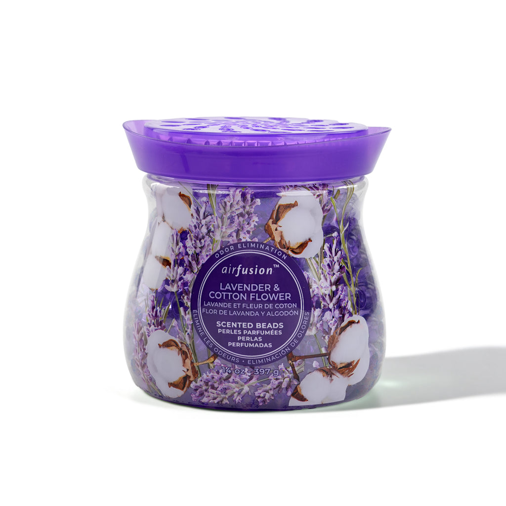 Air Fusion Lavender & Cotton Flower Crystal Scented Beads Air Freshener 14 oz