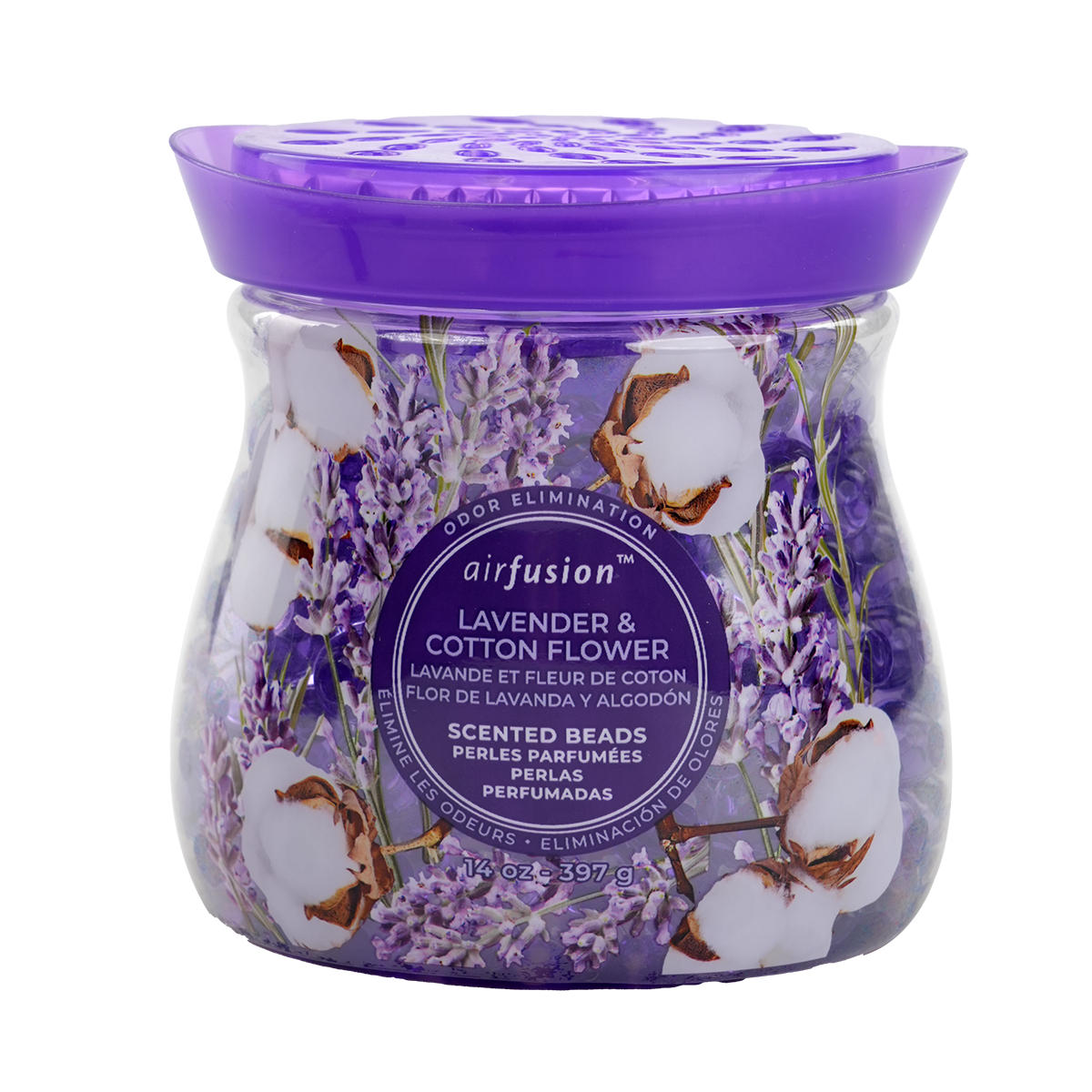 Air Fusion Lavender & Cotton Flower Crystal Scented Beads Air Freshener 14 oz