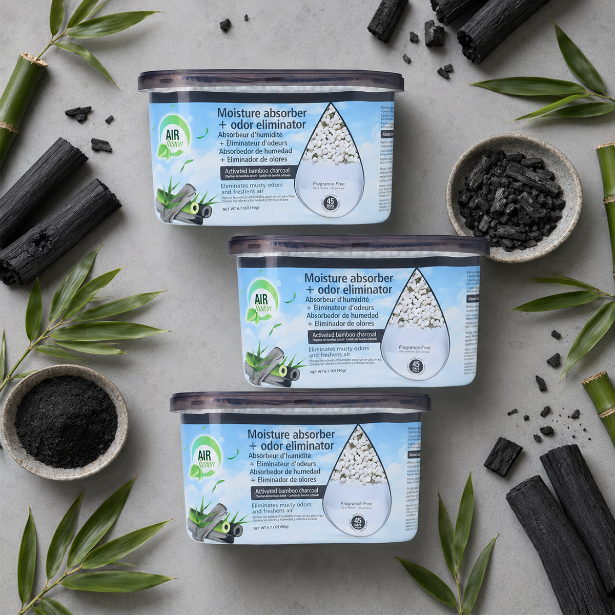 Air Fusion Activated Bamboo Charcoal Moisture Absorber & Odor Eliminator 6.7oz