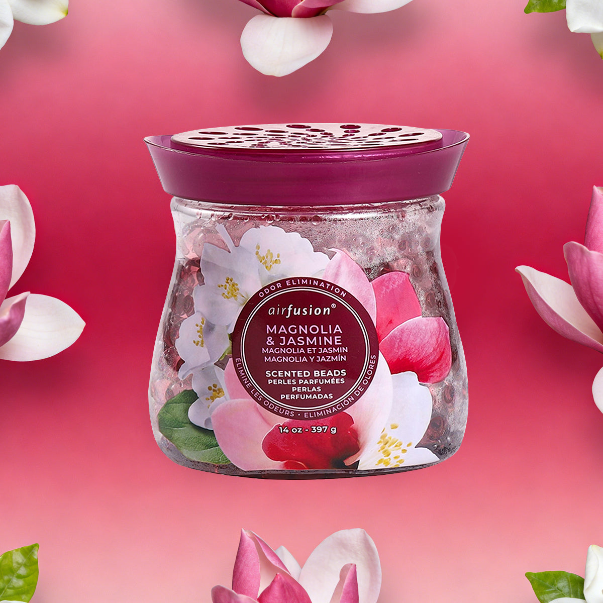 Air Fusion Magnolia & Jasmine Crystal Scented Beads Air Freshener 14 oz