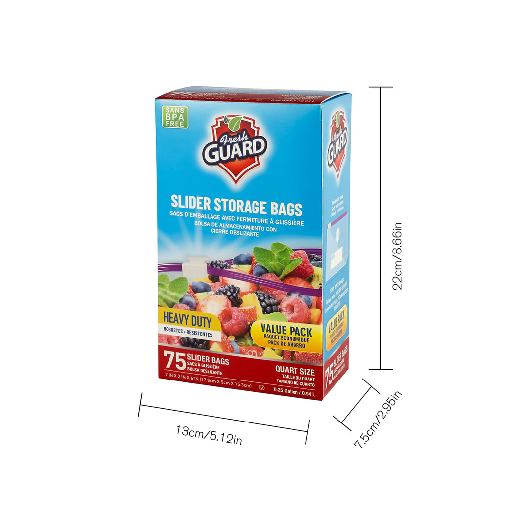 Fresh Guard Slider Storage Quart 75CT