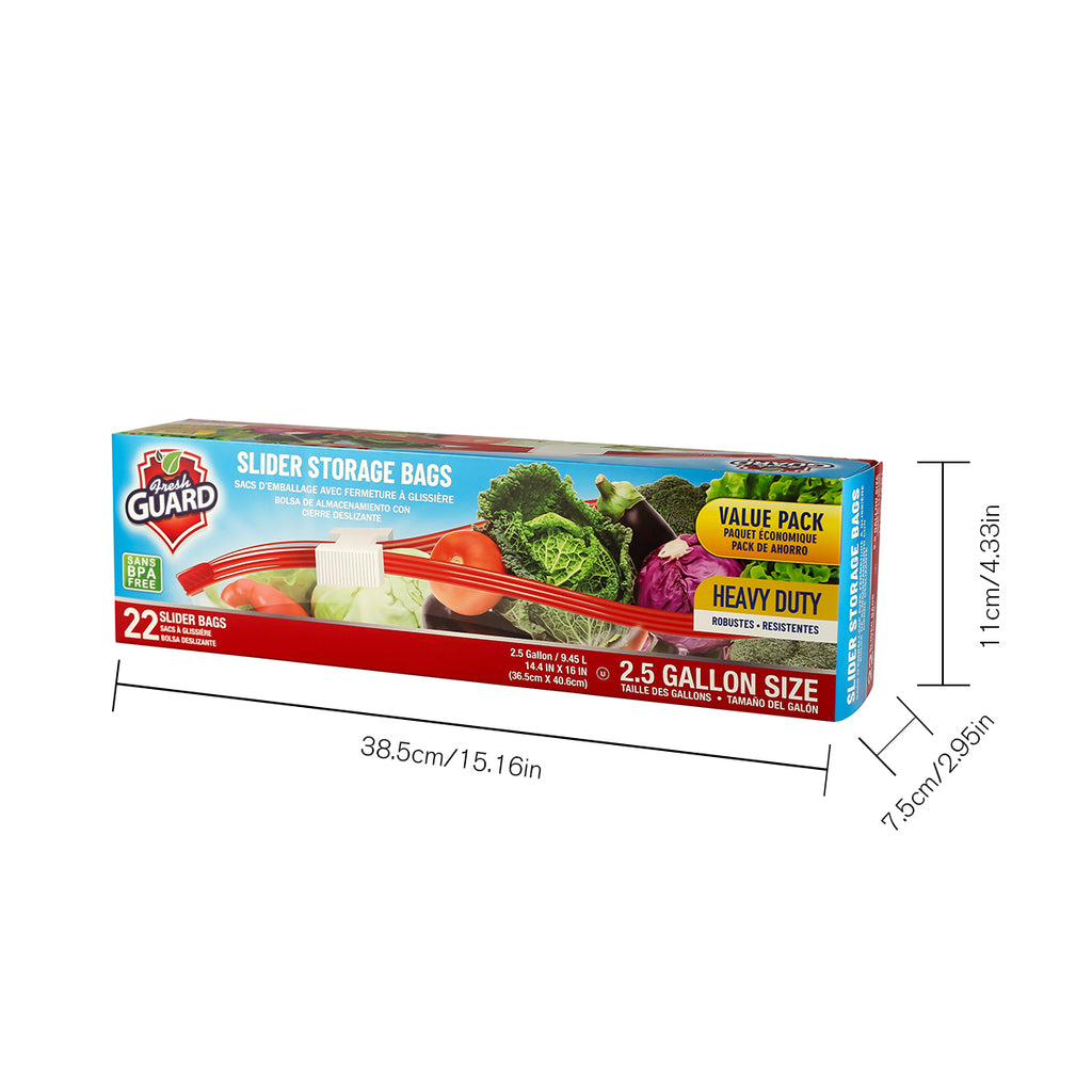 Fresh Guard Slider Storage 2.5 Gallon 22CT