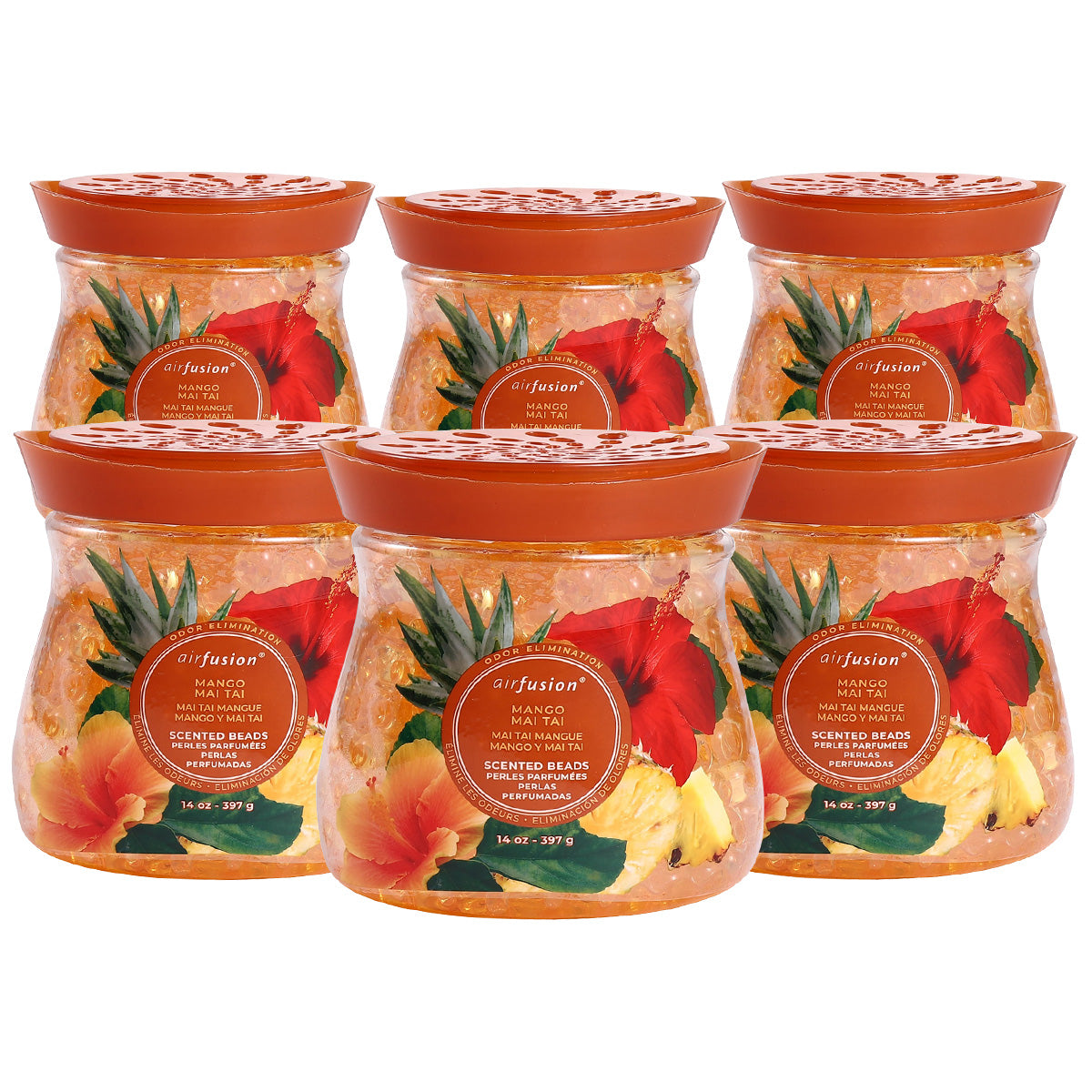 Air Fusion Mango Mai Tai Crystal Scented Beads Air Freshener 14 oz