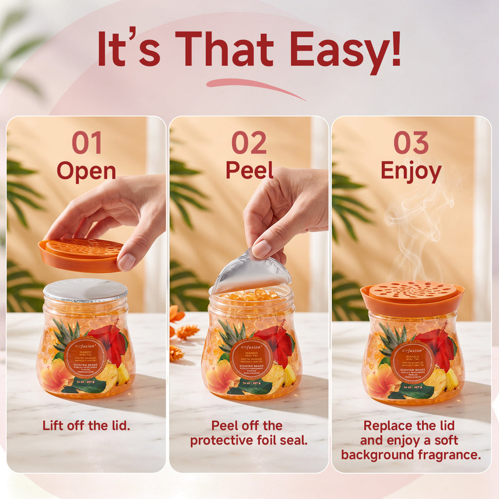 Air Fusion Mango Mai Tai Crystal Scented Beads Air Freshener 14 oz