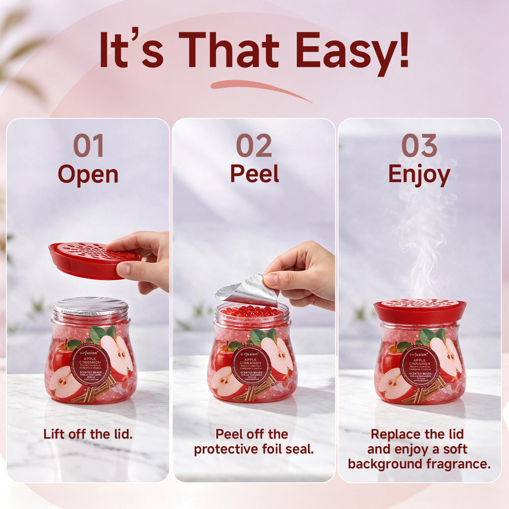 Air Fusion Apple Cinnamon Crystal Scented Beads Air Freshener 14 oz