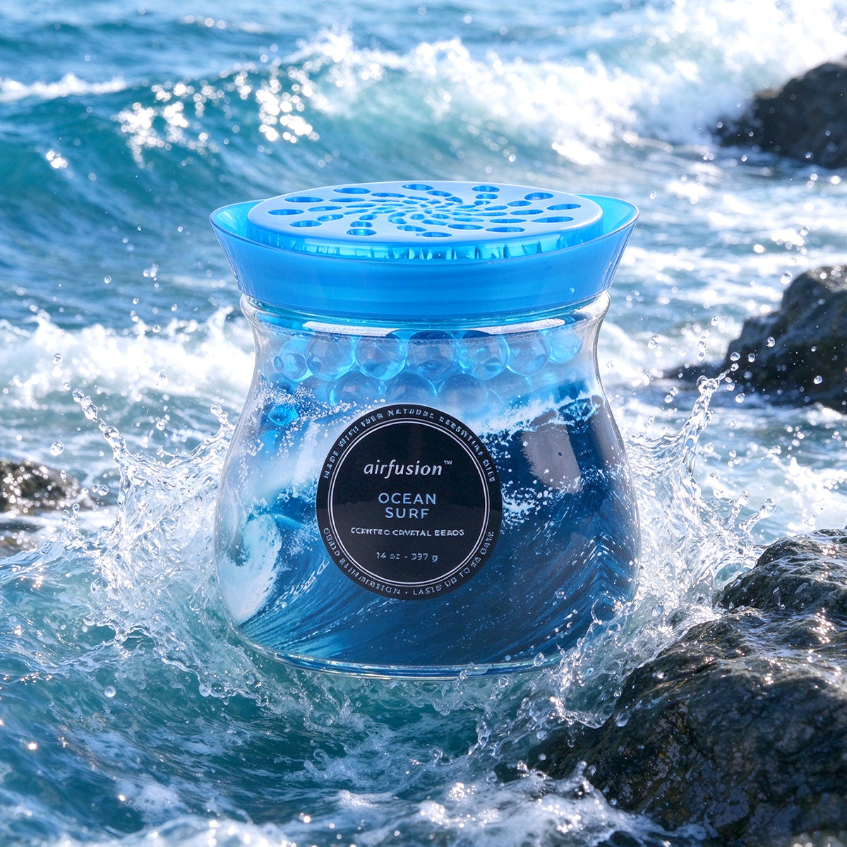 Air Fusion Ocean Surf Crystal Scented Beads Air Freshener 14 oz