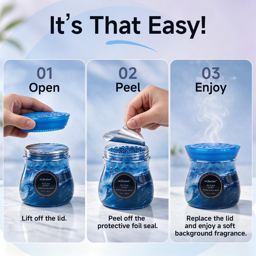Air Fusion Ocean Surf Crystal Scented Beads Air Freshener 14 oz