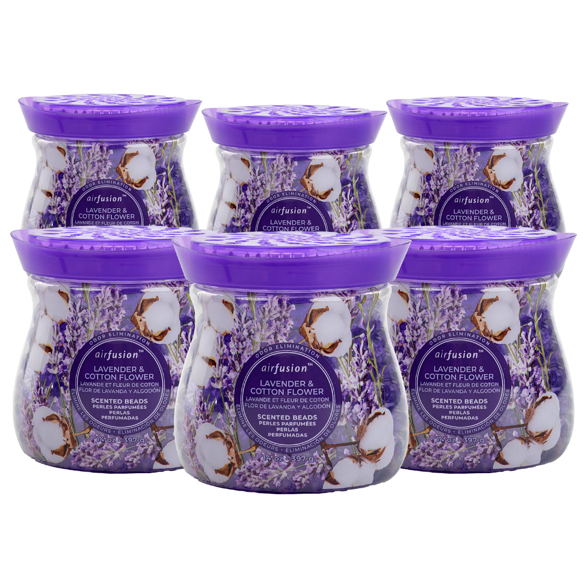 Air Fusion Lavender & Cotton Flower Crystal Scented Beads Air Freshener 14 oz