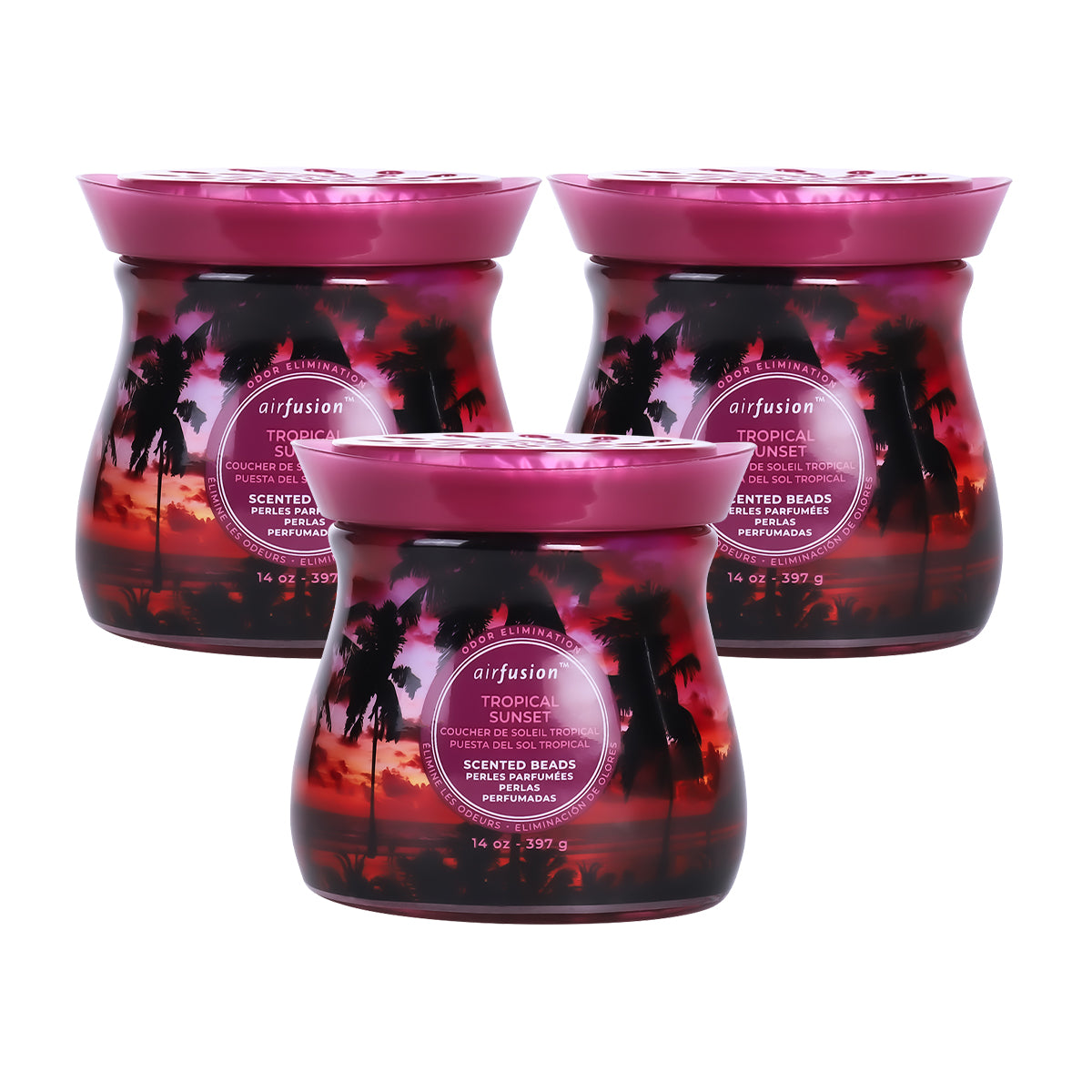 Air Fusion Tropical Sunset Crystal Scented Beads Air Freshener 14 oz