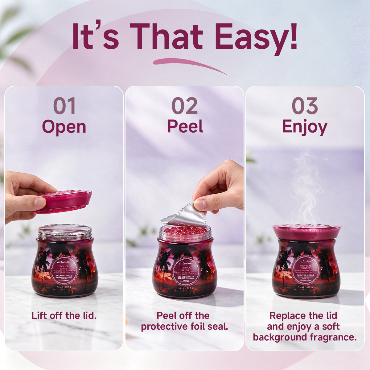 Air Fusion Tropical Sunset Crystal Scented Beads Air Freshener 14 oz