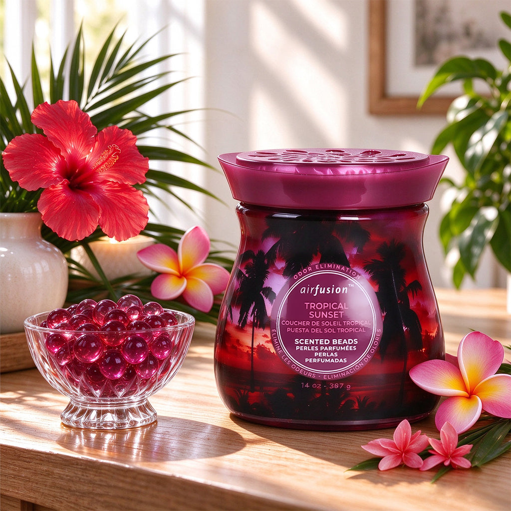 Air Fusion Tropical Sunset Crystal Scented Beads Air Freshener 14 oz