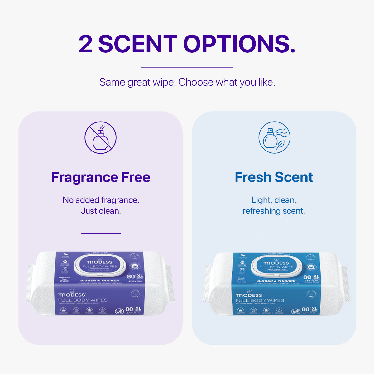 Modess Full Body Wipes 80CT, Fragrance Free