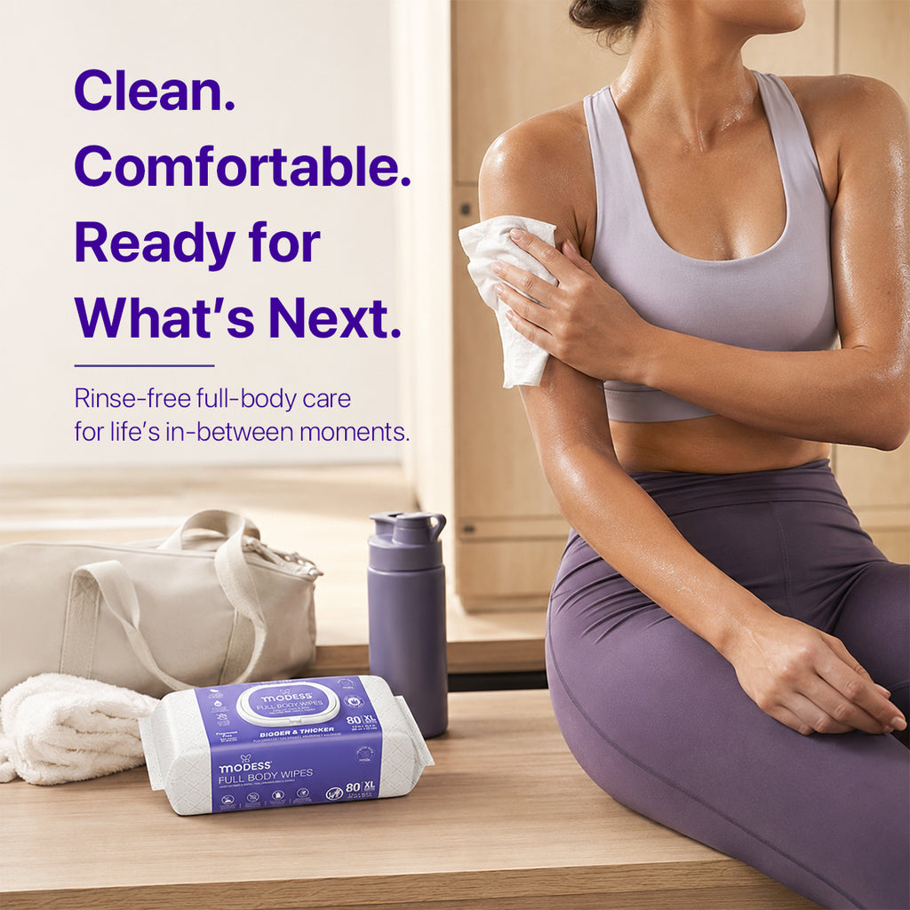 Modess Full Body Wipes 80CT, Fragrance Free