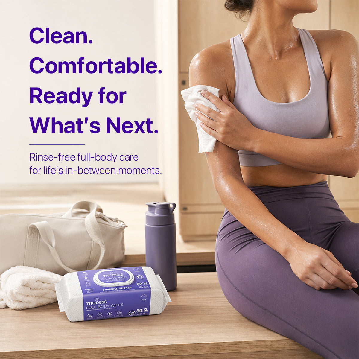 Modess Full Body Wipes 80CT, Fragrance Free