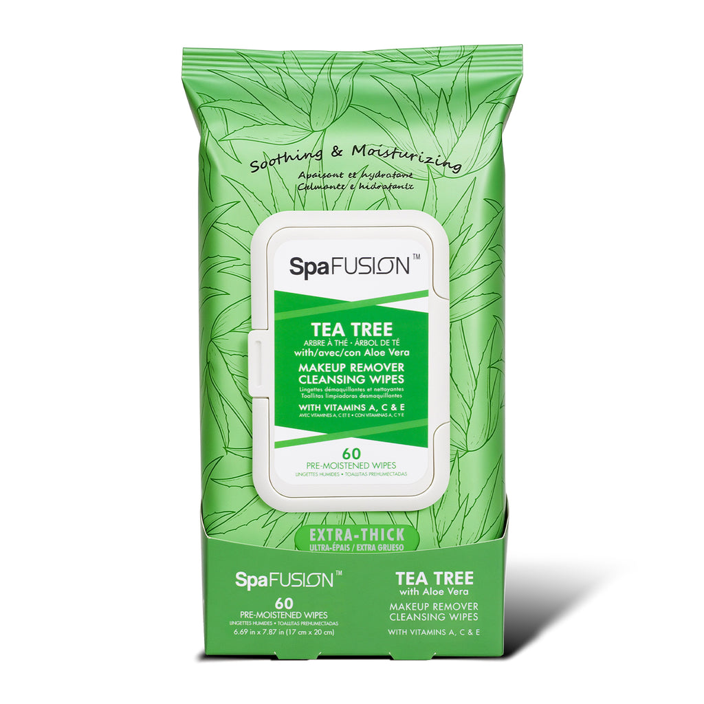Spa Fusion Tea Tree Make up Remover Cleansing Wipes 60ct