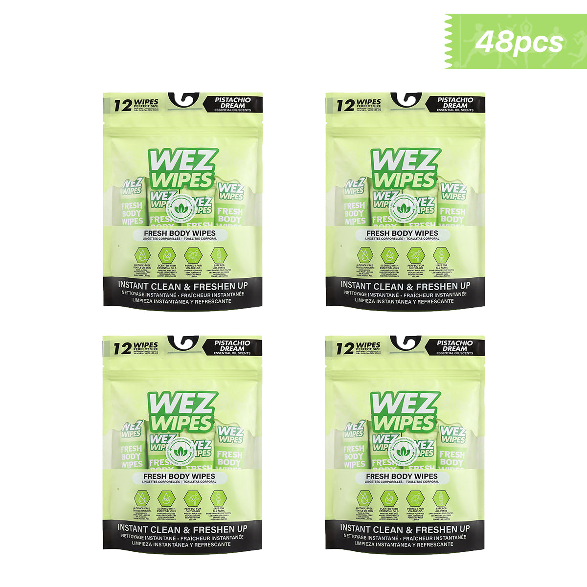 WEZ Pistachio Dream Body Wipes -12 Ct