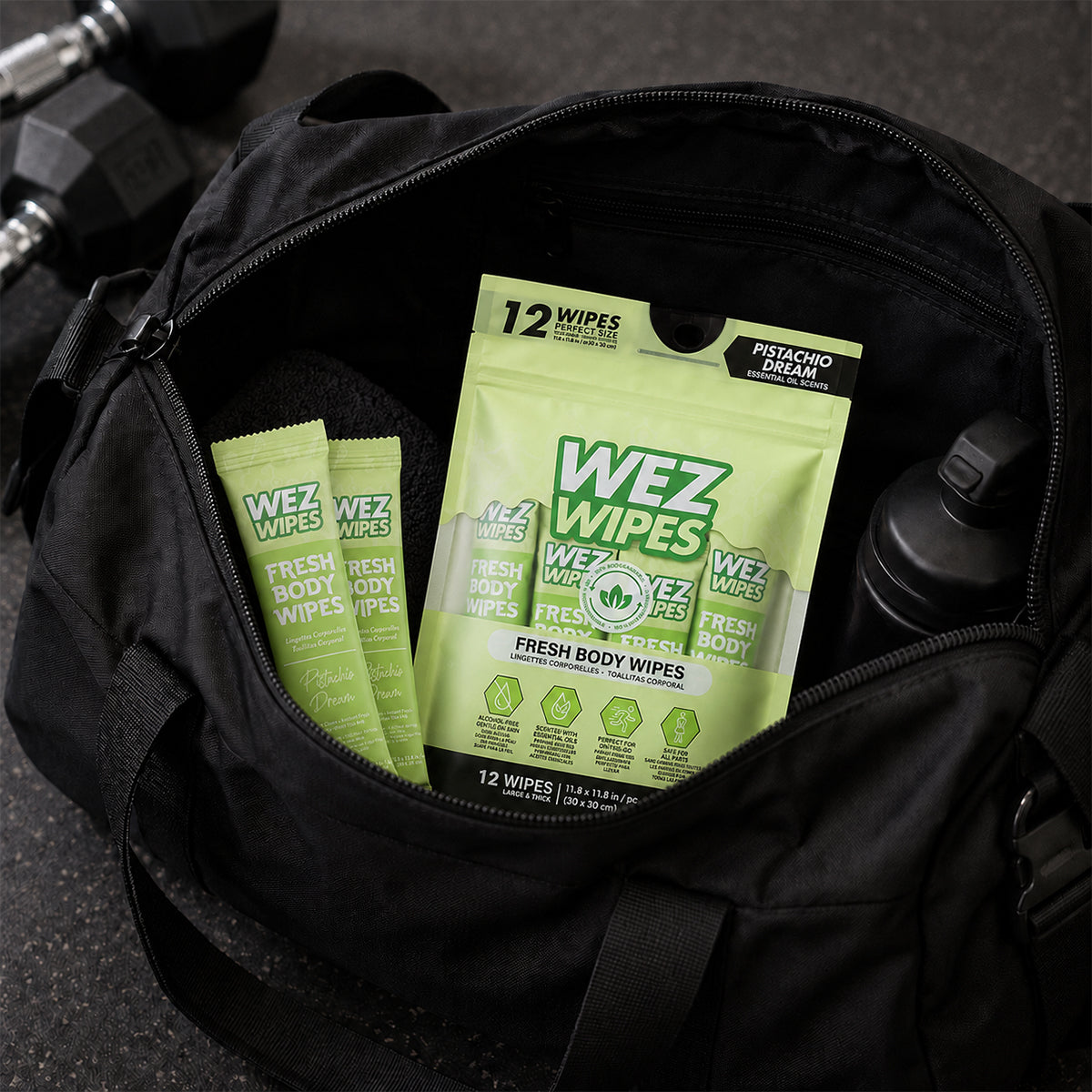 WEZ Pistachio Dream Body Wipes -12 Ct