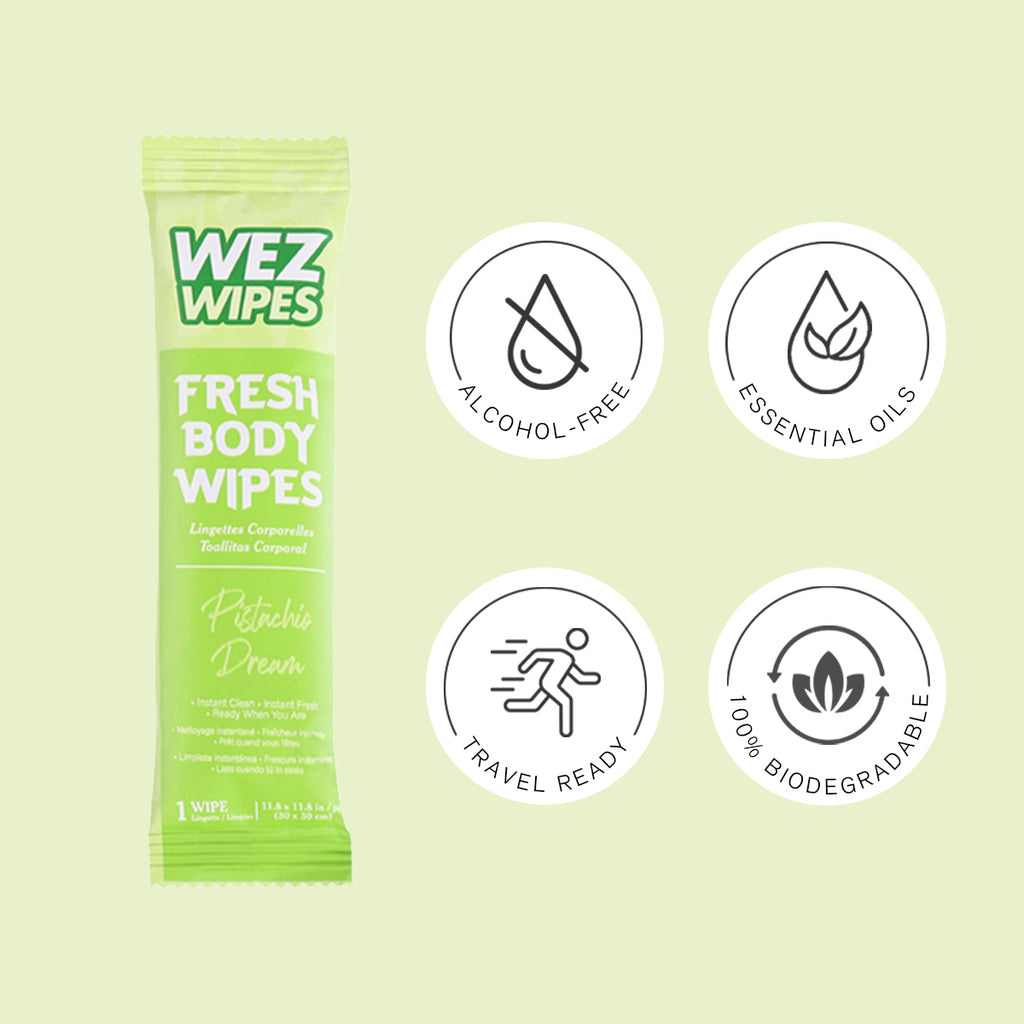 WEZ Pistachio Dream Body Wipes -12 Ct