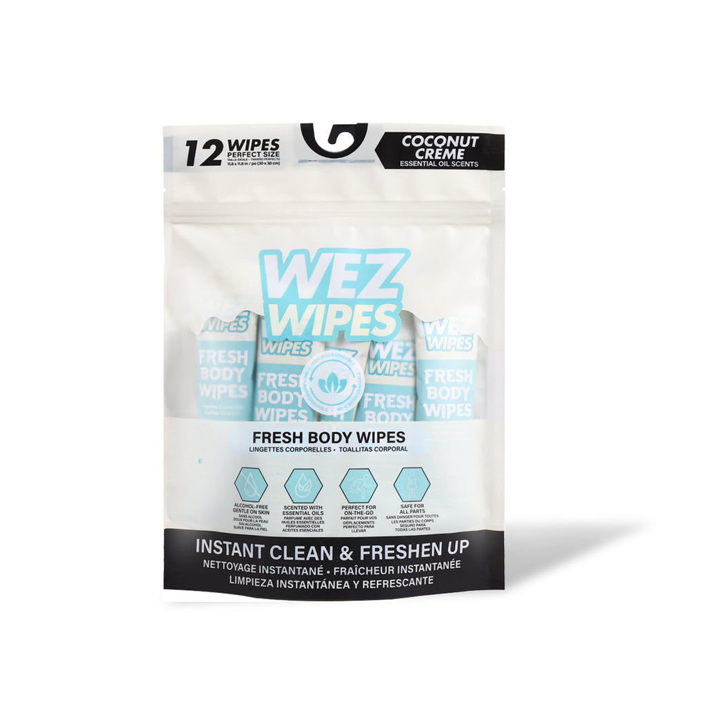WEZ Coconut Crème Body Wipes -12 Ct