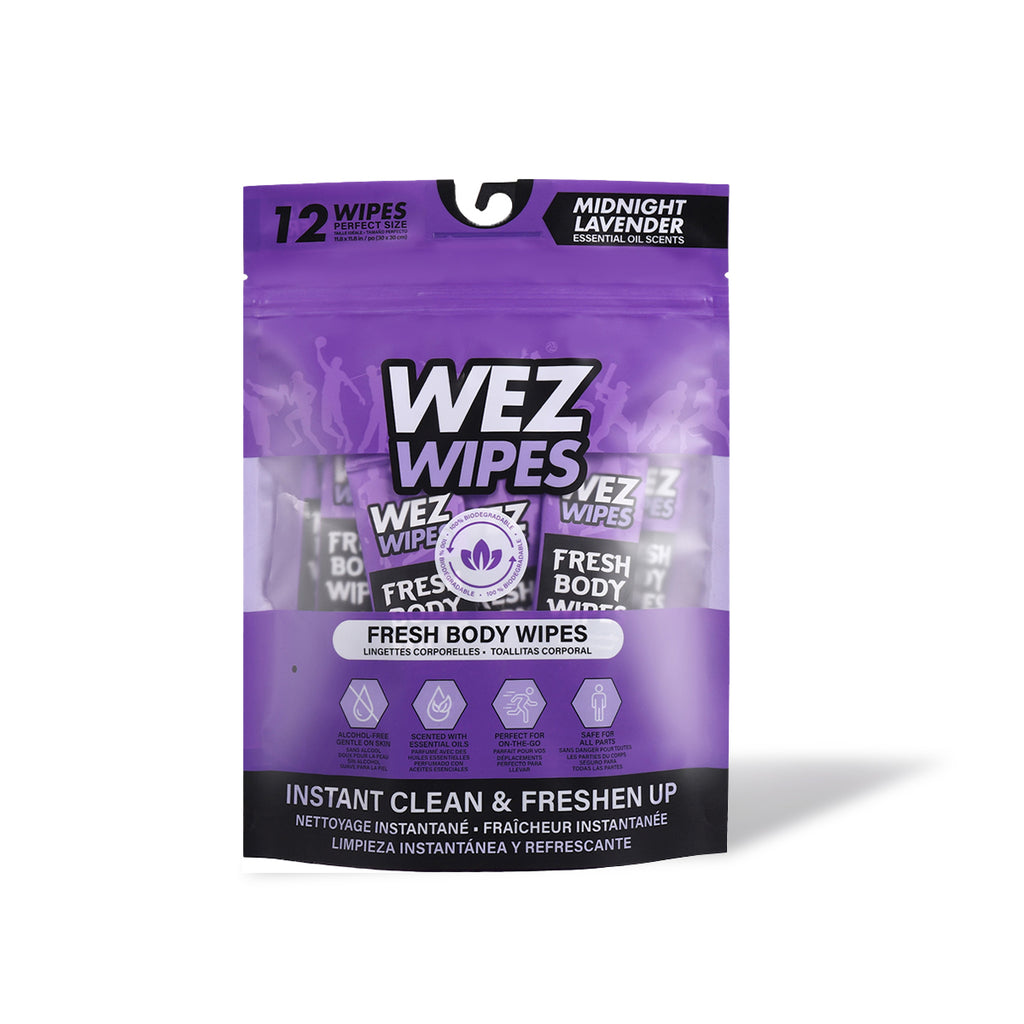 WEZ Midnight Lavender Body Wipes -12 Ct