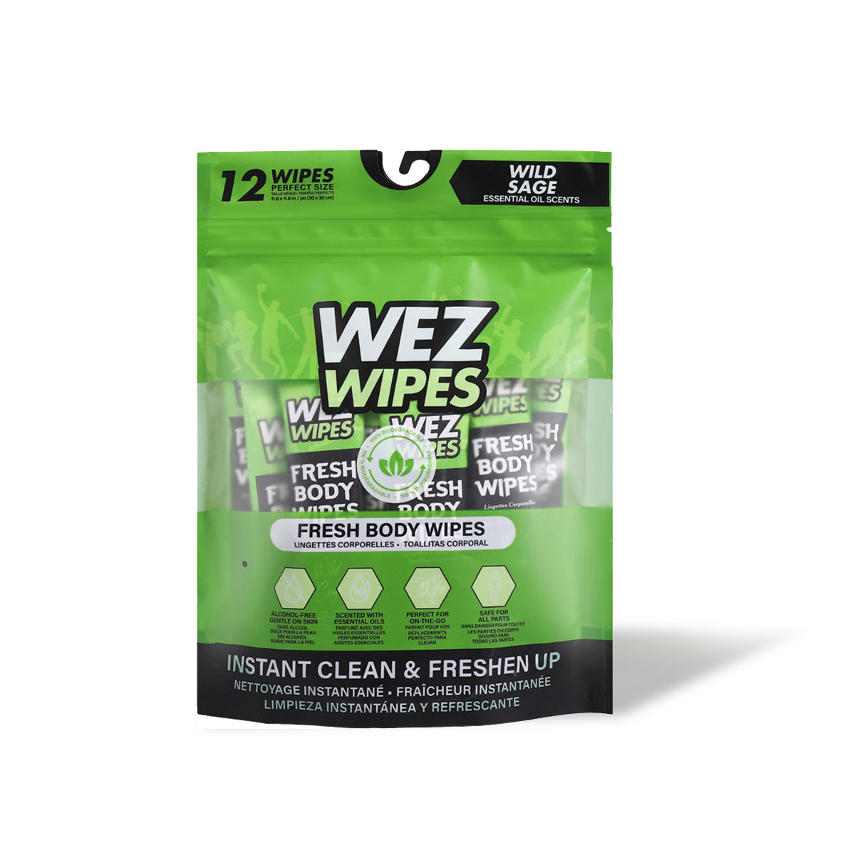 WEZ Wild Sage Body Wipes -12 Ct