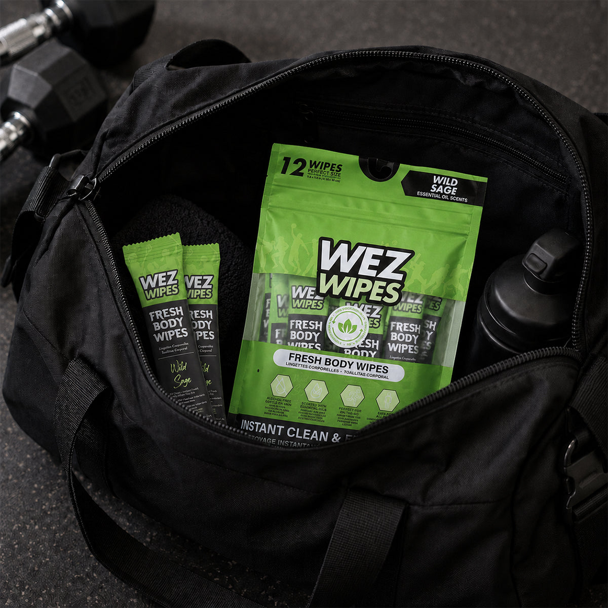 WEZ Wild Sage Body Wipes -12 Ct