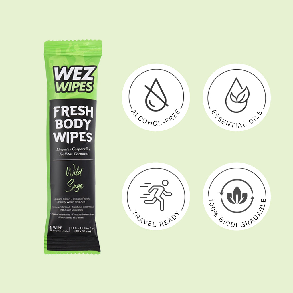 WEZ Wild Sage Body Wipes -12 Ct