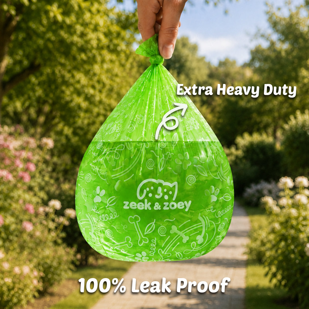 Zeek & Zoey Eco-Friendly  Poop Bags With 2 Dispensers