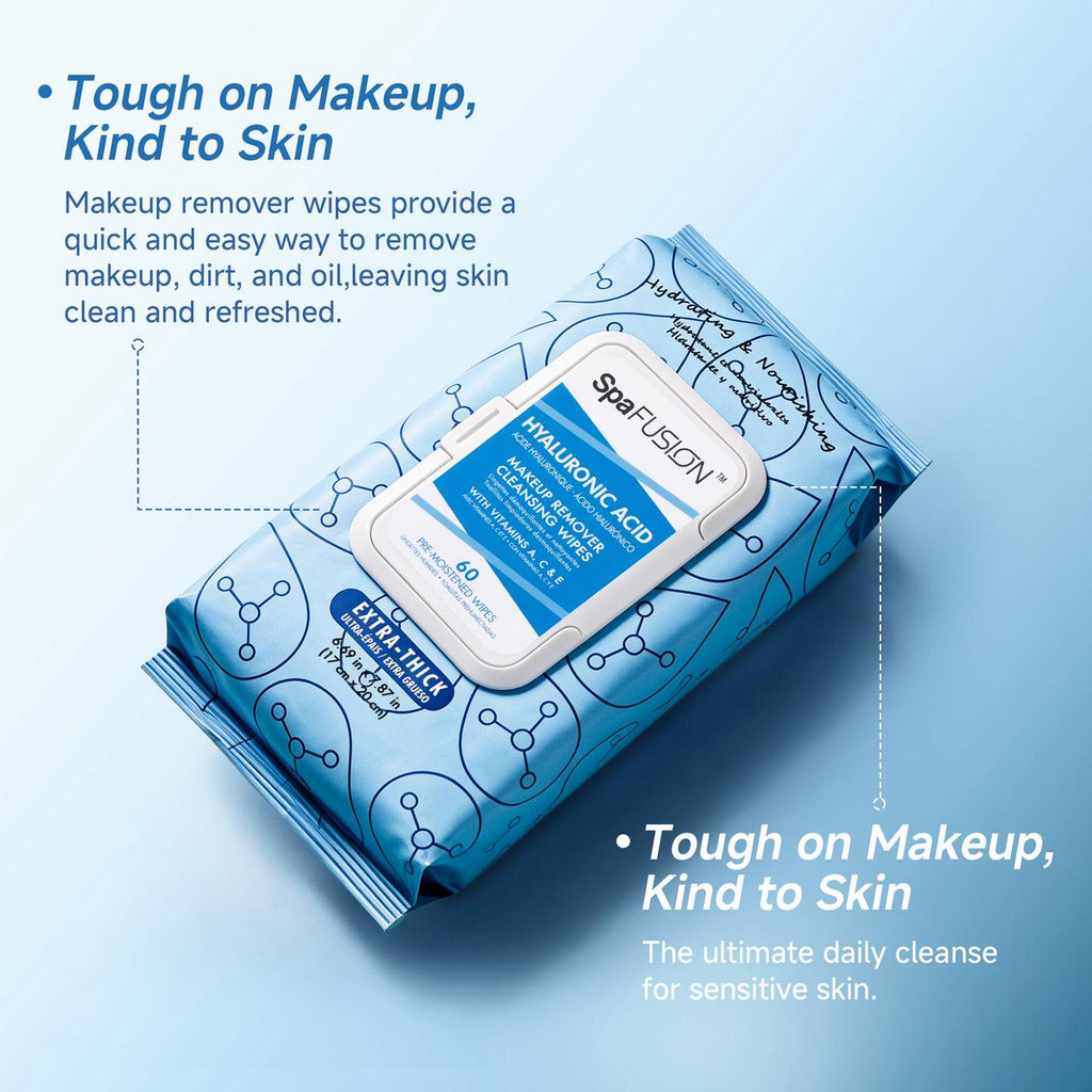 Spa Fusion Hyaluronic Acid Make up Remover Cleansing Wipes 60ct