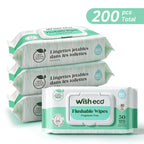 Wish Eco Flushable Wipes, Fragrance Free, 50 Count per Pack