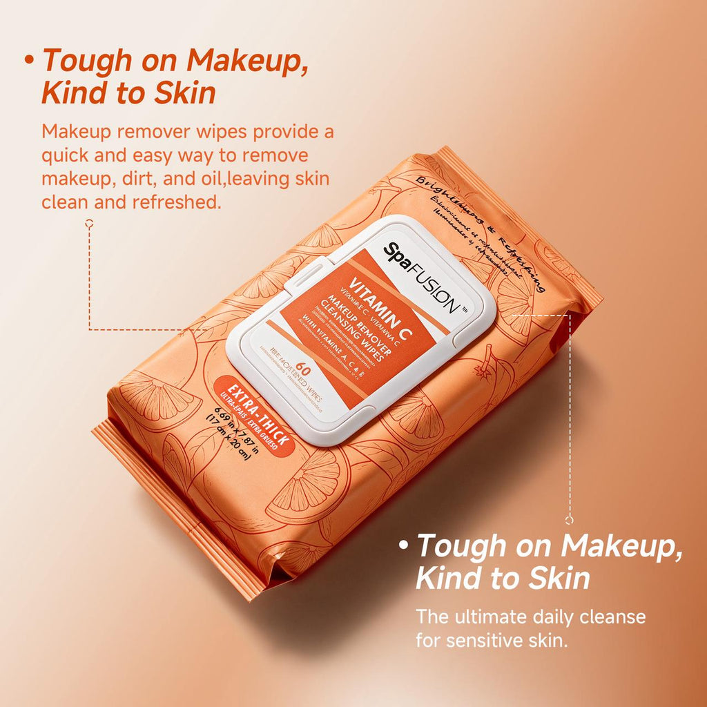 Spa Fusion Vitamin C Make up Remover Cleansing Wipes 60ct