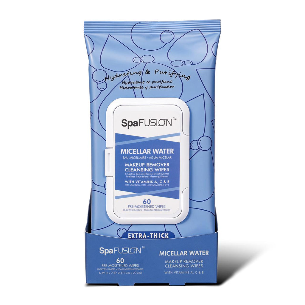 Spa Fusion Micellar Water Make up Remover Cleansing Wipes 60ct