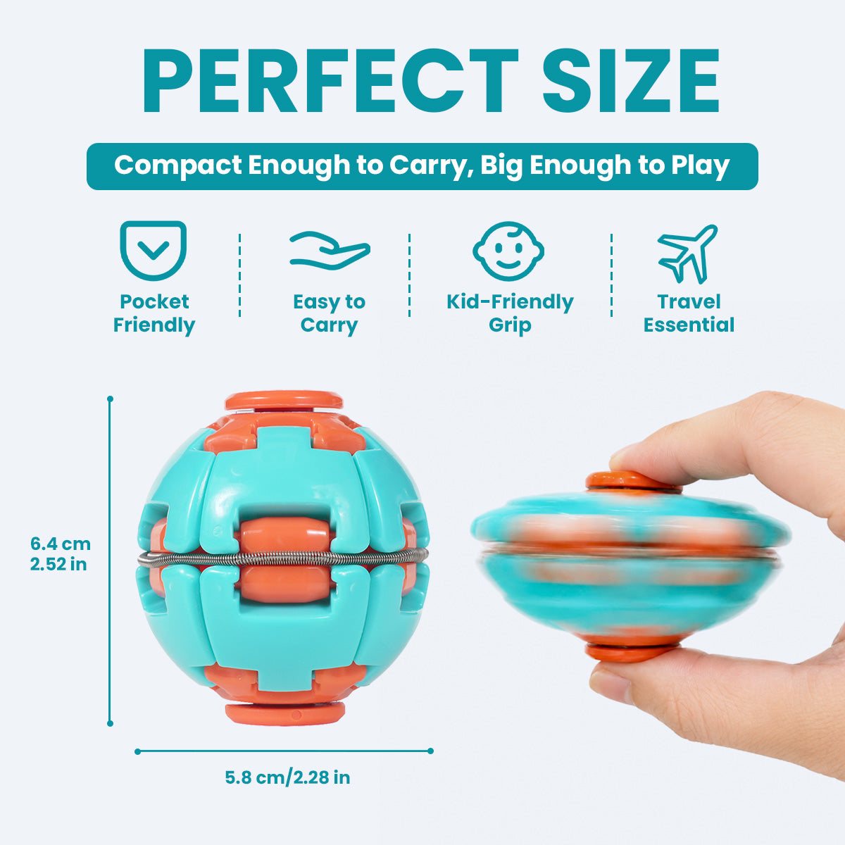 KRAZY Press & Spin Fidget Spinner Ball